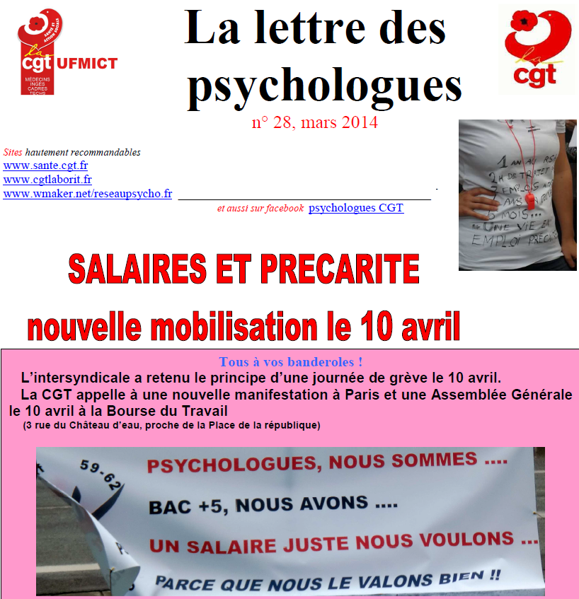 10/04/2014 Grève nationale et manifestation des psychologues